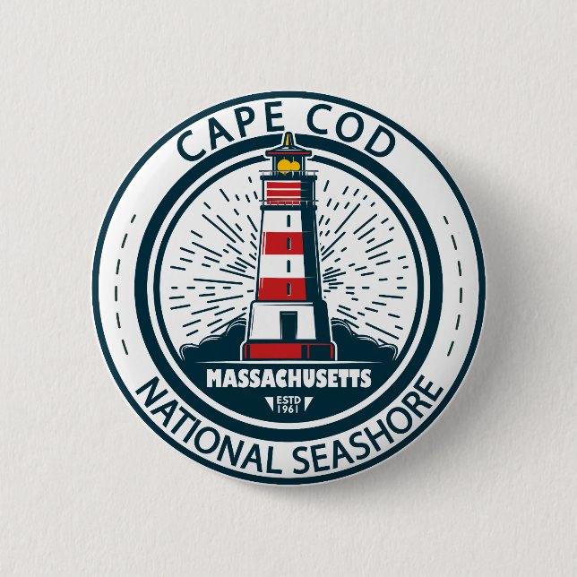 Cape Cod National Seashore Massachusetts Badge 2 Inch Round Button (Front)