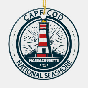 Cape Cod National Seashore Massachusetts Badge Ceramic Ornament