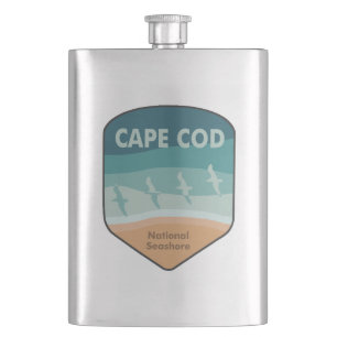 Cape Cod National Seashore Massachusetts Seagulls Hip Flask