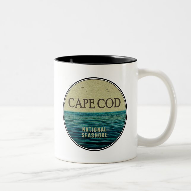 Cape Cod National Seashore Ocean Birds Two-Tone Coffee Mug (Right)