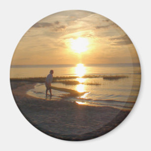 Cape Cod Ocean Beach Sunset Photo Magnet