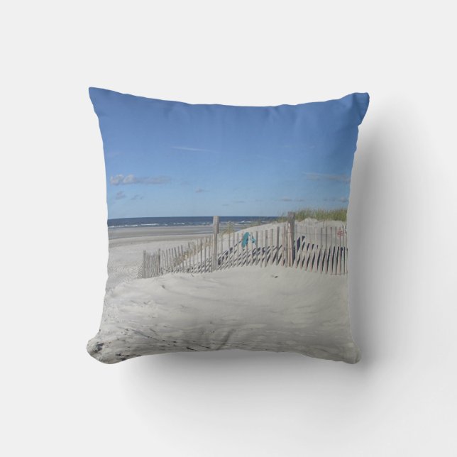 Cape Cod ocean beach Throw Pillow (Front)