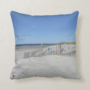 Cape Cod ocean beach Throw Pillow