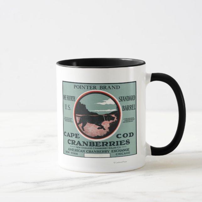 Cape Cod Pointer Brand Cranberry Label Mug (Right)