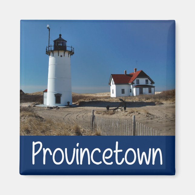 Cape Cod, Provincetown Massachusetts Lighthouse Magnet (Front)