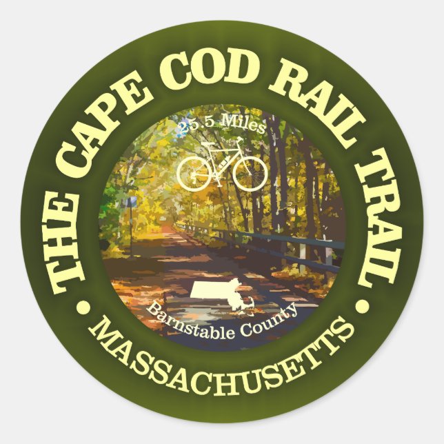 Cape Cod Rail Trail (cycling c) Classic Round Sticker (Front)