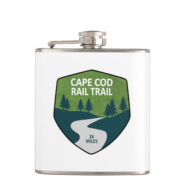 Cape Cod Rail Trail Hip Flask (Front)