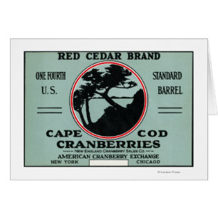 Cape Cod Red Cedar Marque Cranberry Étiquette