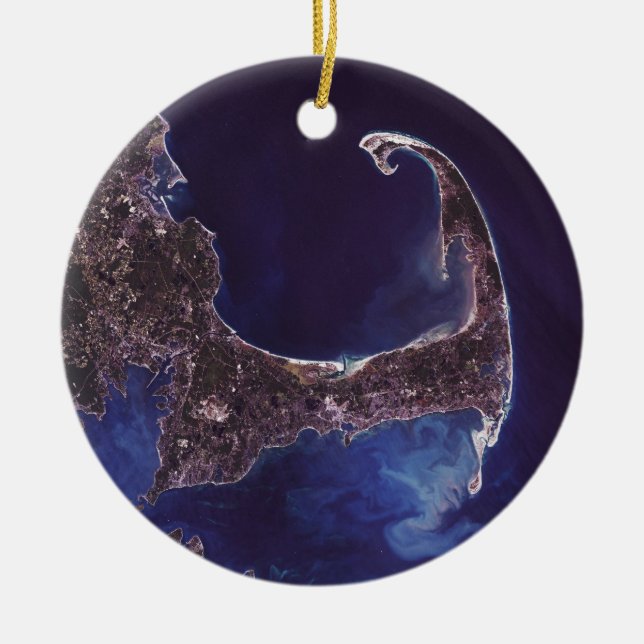 Cape Cod satelite photograph Ceramic Ornament (Front)
