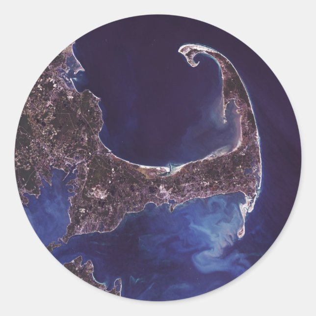 Cape Cod Satellite Photograph Classic Round Sticker (Front)
