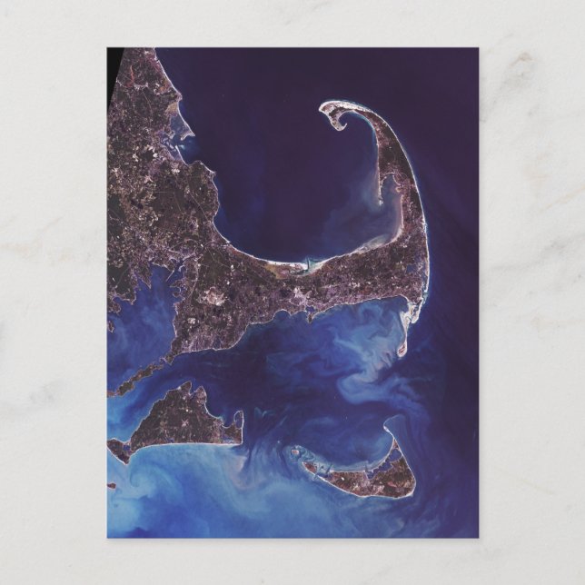 Cape Cod Satellite Photograph Postcard (Front)