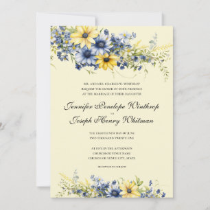 Cape Cod Soft Yellow Floral Faire-part de mariage