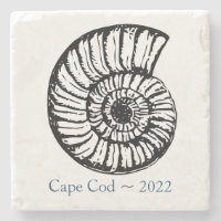 Cape Cod Souvenir Coaster - Ammonite Shell