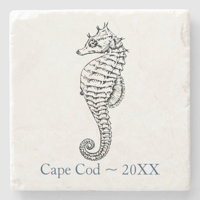 Cape Cod Souvenir Coaster - Seahorse (Front)