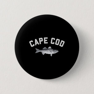 Cape Cod Striper Striped B Fun Fishing Design  2 Inch Round Button