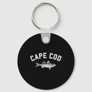 Cape Cod Striper Striped B Fun Fishing Design Keychain