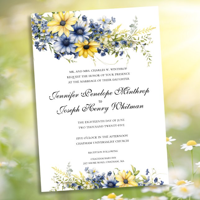 Cape Cod Summer Floral Faire-part de mariage (Summer Garden Wedding Invitation
)