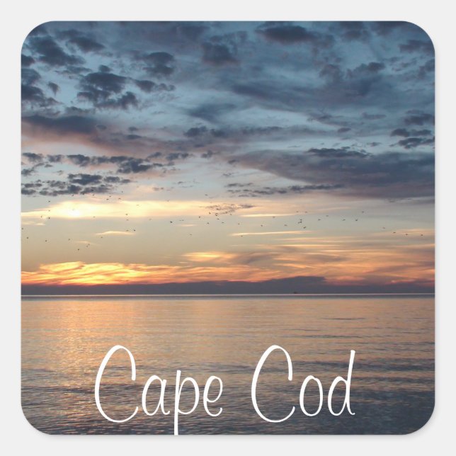 Cape Cod Sunset Beach et Ocean Photo Sticker (Devant)