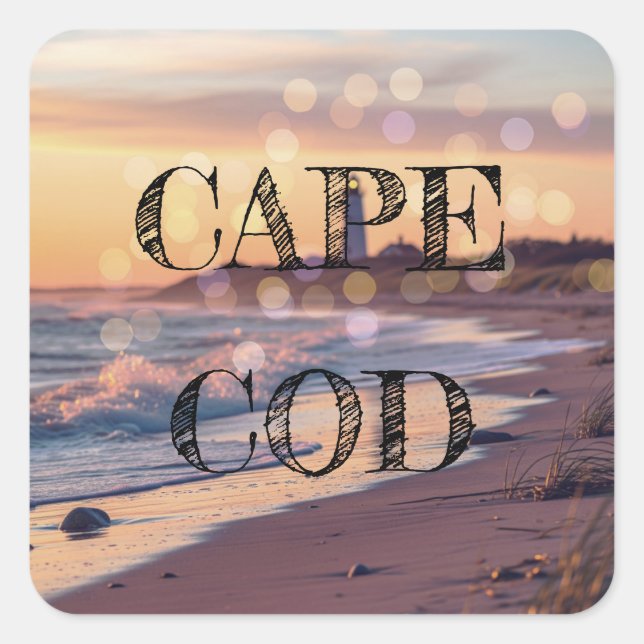 Cape Cod Travel Square Sticker (Front)