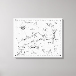 Cape Cod Treasure Map Canvas Print