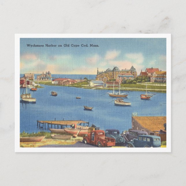 Cape Cod vintage Wychmere Harbour scene Postcard (Front)