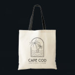 Cape Cod Wedding Weekend Destination Tote Bag<br><div class="desc">Welcome your Cape Cod wedding guests with these custom wedding welcome bags! Embrace the sunny spirit with this classic tote featuring a palm tree and ocean line sketch design. Customize it with the name and location of your wedding. Give your guests a stylish gift to be used long after the...</div>