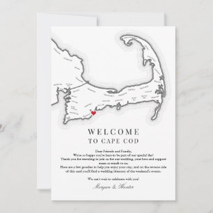 Cape Cod Wedding Welcome Letter and Itinerary Thank You Card
