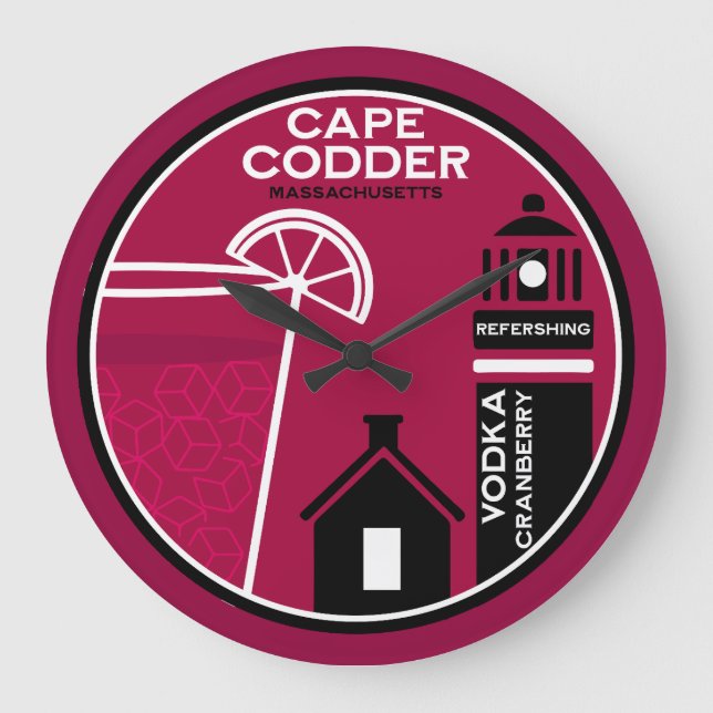 Cape Codder Cocktail Large Clock (Front)
