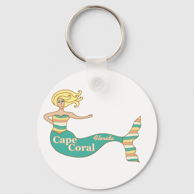 Cape Coral, FL Mermaid Keychain (Front)