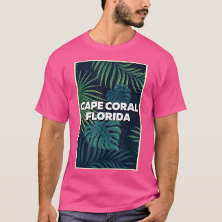 Cape Coral Florida Beaches Palm Leaves Summer Art  T-Shirt