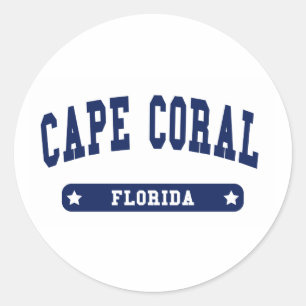Cape Coral Florida College Style t shirts Classic Round Sticker