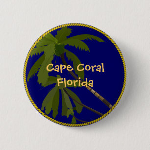 Cape Coral Florida palm tree button/lapel pin