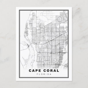 Cape Coral Map Holiday Postcard