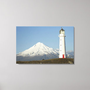 Cape Egmont Lighthouse and Mt Taranaki / Mt Canvas Print