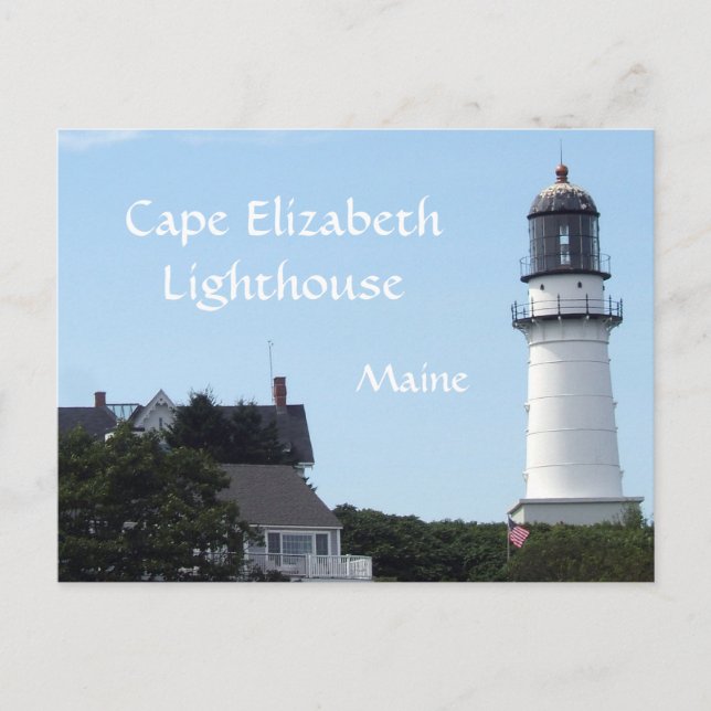 Cape Elizabeth Lighthouse Postcard (Front)