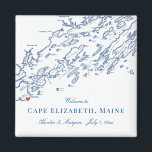 Cape Elizabeth Maine Map Elegant Wedding Favour Magnet<br><div class="desc">Quick and Easy ordering! These Cape Elizabeth, Maine map wedding magnets are perfect to welcome your out of town guests with welcome bag favours, or customize them for your wedding party. Perfect for weddings at Purpoodock Club or Inn by the Sea. Move the heart by clicking "Edit Using design tool"...</div>