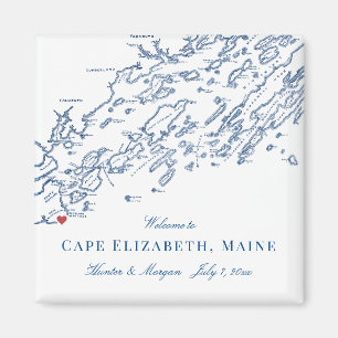 Cape Elizabeth Maine Map Elegant Wedding Favour Magnet