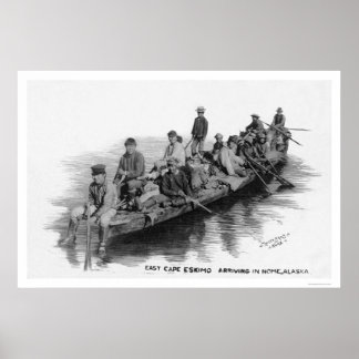 Cape Eskimos Arriving Nome AK 1910 Poster