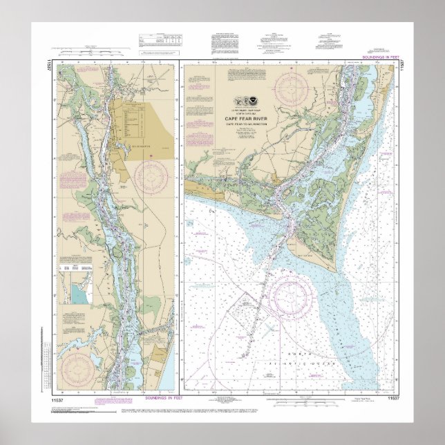Cape Fear River Nautical Chart 11537 (Front)