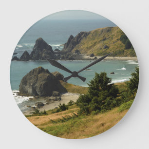 Cape Ferrelo, Vista, Ocean, Sea Stacks, Cove Large Clock