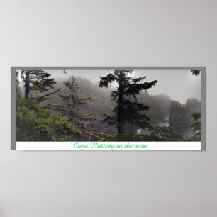Cape Flattery dans la pluie affiche panoramique