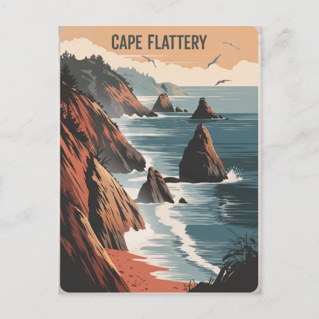 Cape Flattery Vintage Postcard (Front)