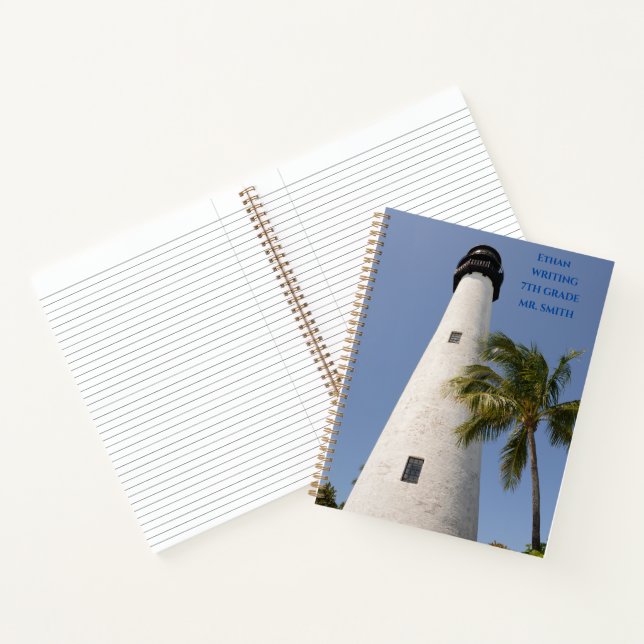 Cape Florida Florida  School White Lighthouse  Notebook (Inside)