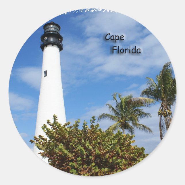 Cape Florida Lighthouse Classic Round Sticker (Front)