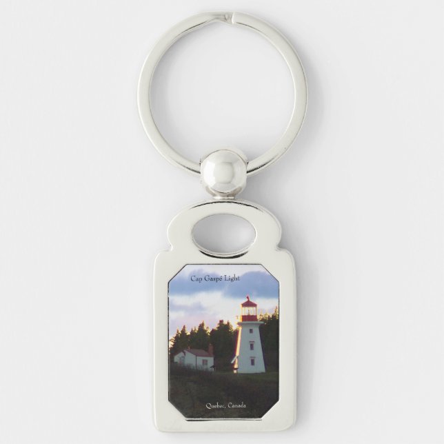 Cape Gaspe Light metal key chain (Front)