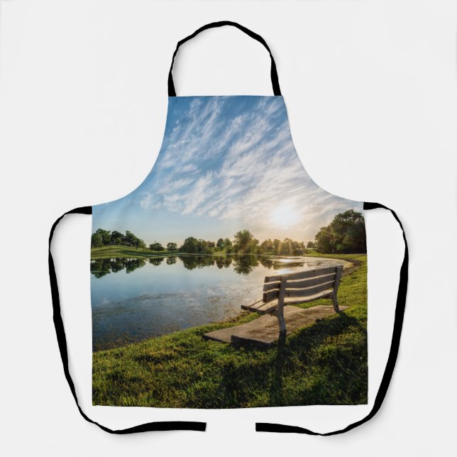 Cape Girardeau County Park Bench Sunset Apron (Front)