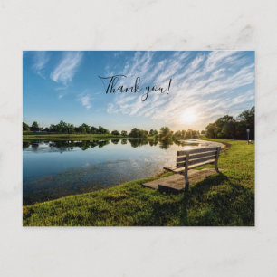 Cape Girardeau County Park Bench Sunset Thank You Postcard