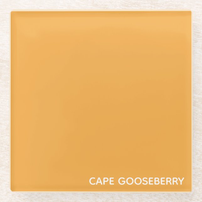 Cape Gooseberry yellow colour name Glass Coaster (Front)
