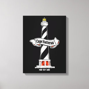 Cape Hatteras Lighthouse black and white Canvas Print