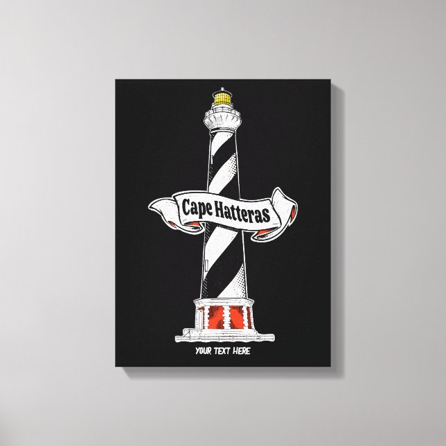 Cape Hatteras Lighthouse black and white Canvas Print (Front)